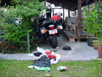 The mess after the boxes were broken open