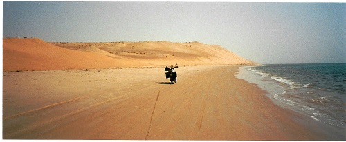 XT600 doing the Mauritania beach route