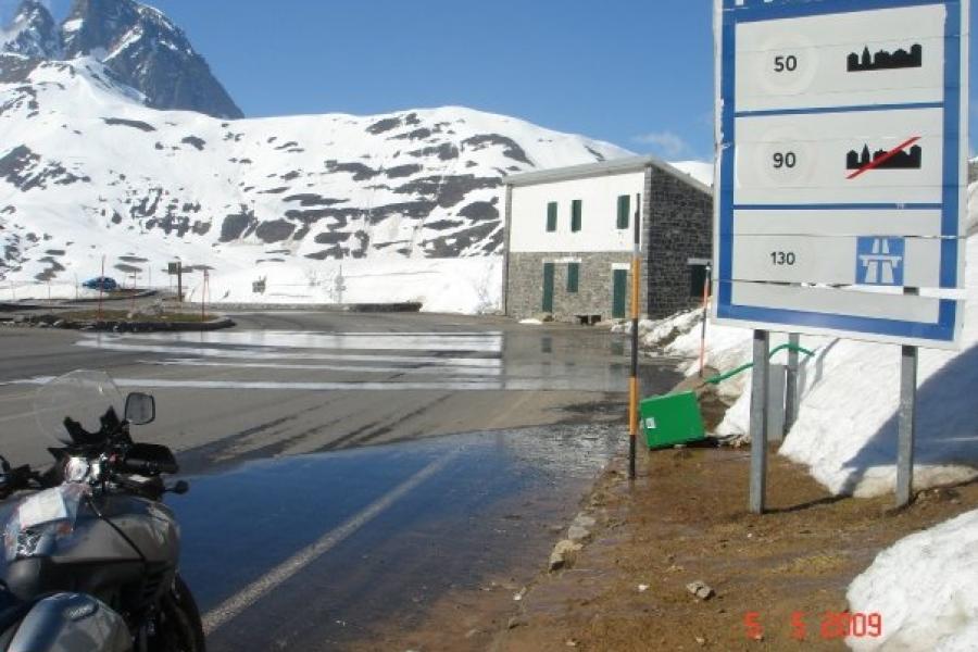 crossing Spain France border high in the Pyrenees